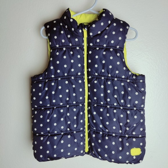 Baby GAP Toddler Navy Polkadot Puffer Vest, Sz 5 Toddler - Picture 4 of 10